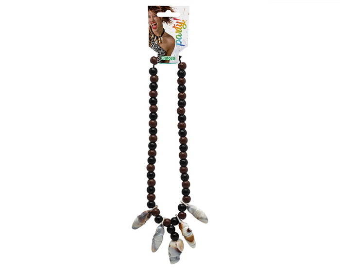 Collar homme des cavernes avec dent et crânes pour adulte - Accessoire costume tribal, barbare ou chaman