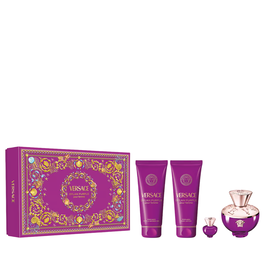 Versace Dylan Purple Coffret Parfum Femme Eau de Parfum 100 ml + Miniature 5 ml + Gel Douche 50 ml + Lotion Hydratante 100 ml