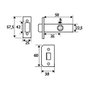 Edm PCT03 Blister picaporte tubulaire acier nickel satiné canto cuadrado 45 mm 68x25x57,5 mm