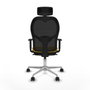 Piqueras y Crespo Chaise de Bureau avec Appui-tête Jorquera 1D086N2 Jaune