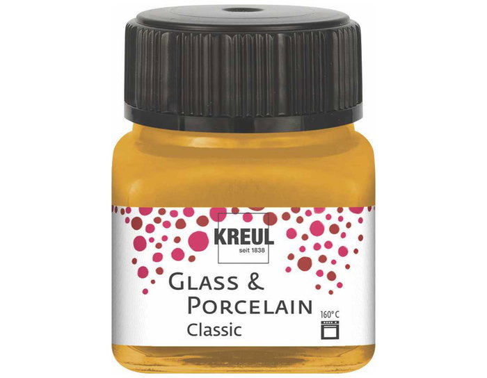 Kreul Peinture verre et porcelaine GLASS&PORCELAIN Classic métallique or 20ml Kreul Peinture verre et porcelaine GLASS&PORCELAIN Classic métallique or 20ml