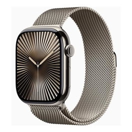 Apple Watch Series 10 GPS 4G 46mm Bracelet Milanese Titane Naturel - Montre Connectée