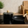 Menastyl Batterie de cuisine Colorama Noir 9 pièces