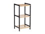 Berilo Étagère Carrée 3 Niveaux Bambou Noir 70x30x6 cm