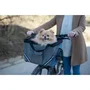Kerbl Vacation - Sac pour vélo chiens et chats, 38x29x25 cm, gris/bleu, tissu robuste avec porte-bouteille, tapis amovible et réflecteurs de sécurité