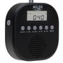 Adler AD 1912 Radio FM étanche IPX4 avec réveil et double alarme, 9 x 9 x 2,5 cm