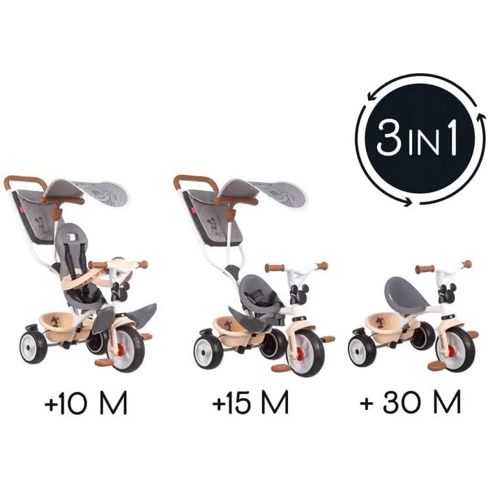 Smoby Tricycle évolutif enfant Mickey Classic, 3 roues, Multicolore, 10 mois à 3 ans, Sécurité renforcée