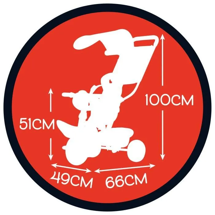 Smoby Tricycle évolutif enfant Mickey Classic, 3 roues, Multicolore, 10 mois à 3 ans, Sécurité renforcée