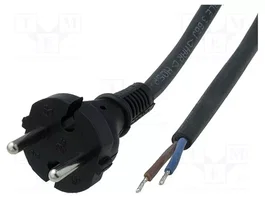 JONEX Câble d'alimentation H05RR-F 2x1,5mm2 noir 2m
