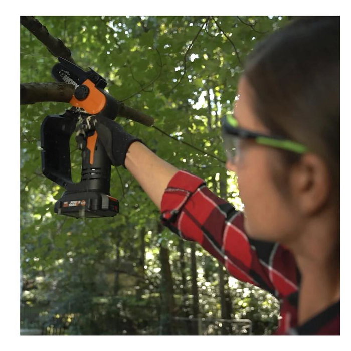 Worx Scie à chaîne compacte sans fil 20V WG324E avec batterie et chargeur - Tronçonneuse électrique