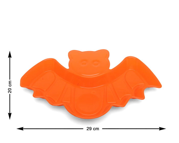 Assiette de décoration pour Halloween en forme de chauve-souris orange 29x20 cm, pour bonbons et fêtes Assiette de décoration pour Halloween en forme de chauve-souris orange 29x20 cm, pour bonbons et fêtes