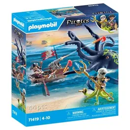 PLAYMOBIL 71419 Pirate avec Pieuvre Géante - Set de Construction Les Pirates - 44 Pièces - Jouet pour Enfants dès 4 Ans