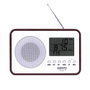 Camry Radio portable FM CR-1153 avec grand écran LCD, thermomètre, réveil, antenne télescopique, alimentation USB/piles, 18,4 x 11,6 x 5,9 cm