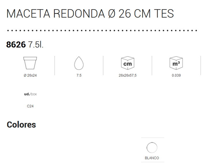 Plastiken Maceta Tes Blanc