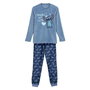 Cerdá Pyjama long adulte taille M - Fleece avec motifs Stitch, bleu