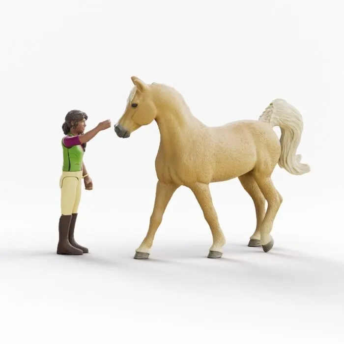 Schleich 42714 Horse Club - Figurines Sarah et Mystery, Jouet pour Enfants Dès 4 Ans