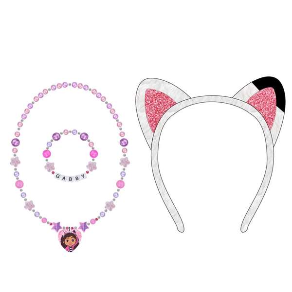 Cerdá - Gabby's Dollhouse - Pack de 3 pièces de bijoux fantaisie pour enfants - Rose - Dès 3 ans
