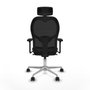 Piqueras y Crespo Chaise de Bureau avec Appui-tête Jorquera 3D086N2 Noir