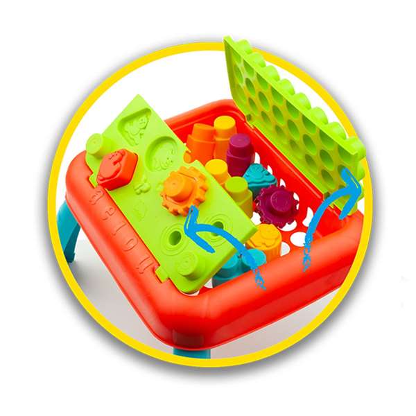 Molto Table d'activités pour enfant avec 20 pièces - Dimensions : 148 x 38.5 x 113 cm - Dès 1 an