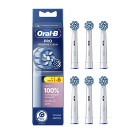 Oral-B Brosse Sonic Têtes de Brosse à Dents Recharge Sensitive (Type 860717) Blanc - Lot de 6 Unités