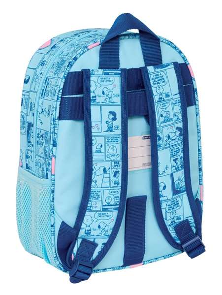 Safta Mochila Infantil Adapt. Carro Snoopy "Love" - Sac à dos enfant pour poussette, 26x34x11 cm