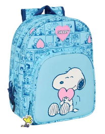 Safta Mochila Infantil Adapt. Carro Snoopy "Love" - Sac à dos enfant pour poussette, 26x34x11 cm