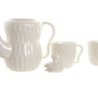 Home ESPRIT Ensemble de tasses à café Blanc et Brun foncé Bambou Porcelaine 6 Pièces
