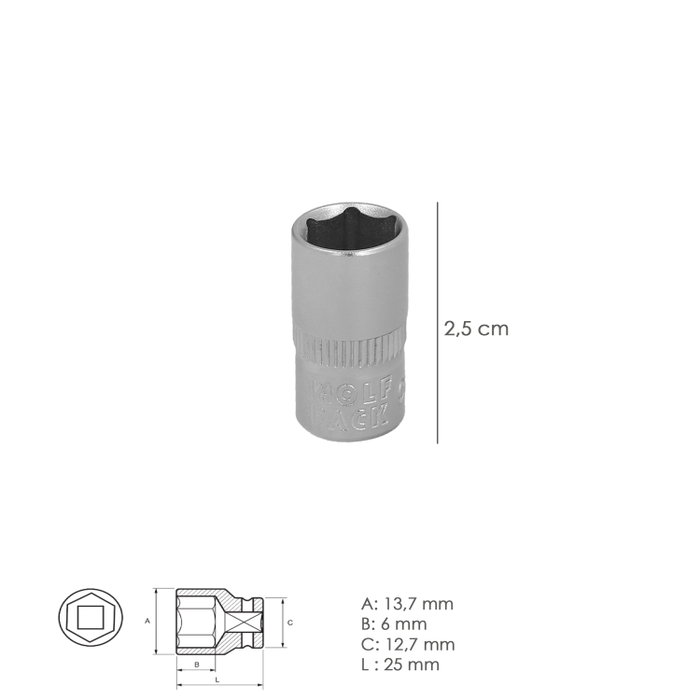 WOLFPACK LINEA PROFESIONAL Clé à douille hexagonale 10 mm