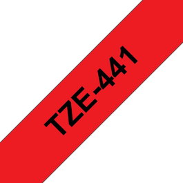 Brother TZe-441 Ruban d'étiquetage laminé 18 mm Noir sur Rouge