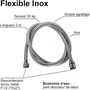 ROUSSEAU Flexible de douche inox chromé 2 m avec écrous métal F1/2 (15x21) et embouts sertis de sécurité