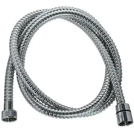 ROUSSEAU Flexible de douche inox chromé 2 m avec écrous métal F1/2 (15x21) et embouts sertis de sécurité
