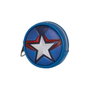 Karactermania Monedero cookie Captain America Courage en PVC, porte-monnaie rond à fermeture éclair, dimensions 8.7 x 2.3 x 8.7 cm, bleu