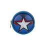 Karactermania Monedero cookie Captain America Courage en PVC, porte-monnaie rond à fermeture éclair, dimensions 8.7 x 2.3 x 8.7 cm, bleu