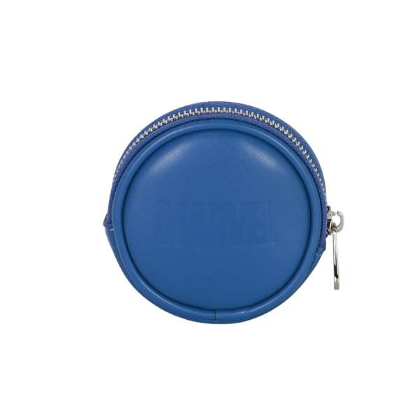 Karactermania Monedero cookie Captain America Courage en PVC, porte-monnaie rond à fermeture éclair, dimensions 8.7 x 2.3 x 8.7 cm, bleu
