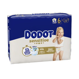 Dodot Couches DODOT SENSITIVE Taille 6 +13 kg - 37 unités - Indicatriceur d'humidité, absorption exceptionnelle