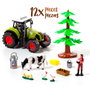 Molto - Granja Molto 25820 - Jouet Ferme Motorisé avec Tractor LED, Sons et Accessoires - Version Multilingue (Anglais, Français, Allemand, Italien, Portugais, Espagnol)