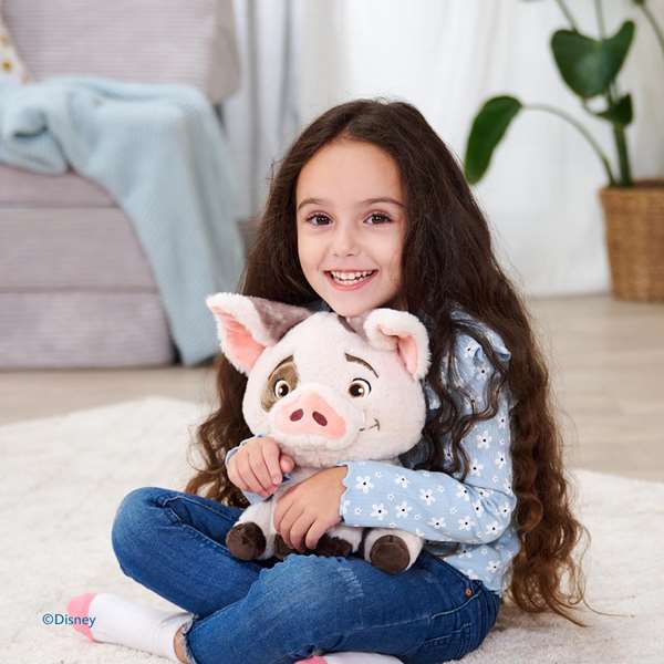 Smoby Peluche Vaiana Pua en polyester, doudou pour enfant, 25 cm