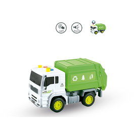 TACHAN - Camion Poubelle Héros de la Ville Jouet 1:20 avec Lumières et Sons - Fonctionne par Friction - Langues Multilingues - +3 Ans
