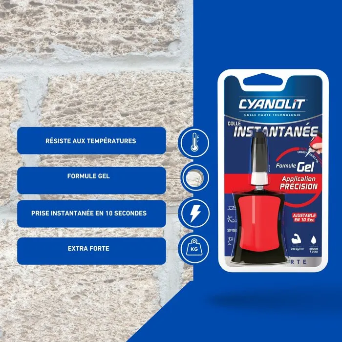 Cyanolit Colle instantanée Extra Forte Précision 4 g Formule gel Cyanolit Colle instantanée Extra Forte Précision 4 g Formule gel