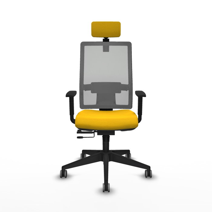 Piqueras Y Crespo Chaise de bureau Horna, Jaune/Gris, Sincro/Traslack, 1D/2D Piqueras Y Crespo Chaise de bureau Horna, Jaune/Gris, Sincro/Traslack, 1D/2D