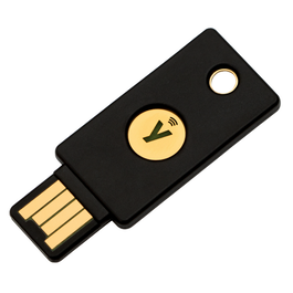 Yubico YubiKey 5 NFC - Clé de sécurité FIDO2, OTP, PIV, U2F, USB-A, NFC - Or et Noir (réf. 5060408461426)