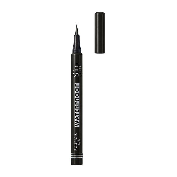 Bourjois Eyeliner Feutre Slim Liner #001-Ultra Black Waterproof, Maquillage Yeux Intense, Longue Tenue 24h, Pointe Fine, Noir