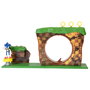 JAKKS PACIFIC Set de jeu Sonic The Hedgehog La Colina Verde avec 10 pièces : figurine, colline à boucle, pièces de fond et accessoires