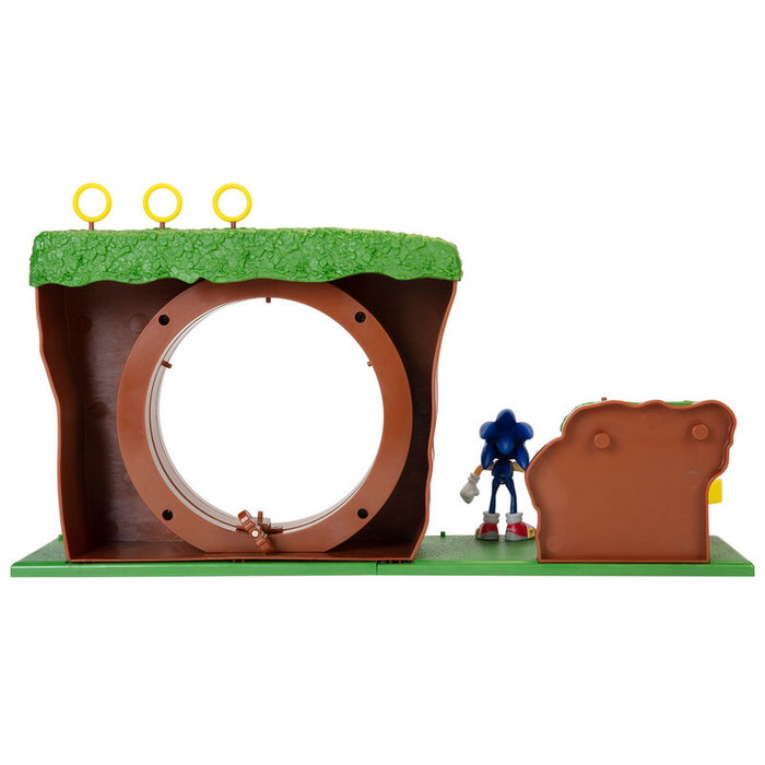 JAKKS PACIFIC Set de jeu Sonic The Hedgehog La Colina Verde avec 10 pièces : figurine, colline à boucle, pièces de fond et accessoires JAKKS PACIFIC Set de jeu Sonic The Hedgehog La Colina Verde avec 10 pièces : figurine, colline à boucle, pièces de fond et accessoires