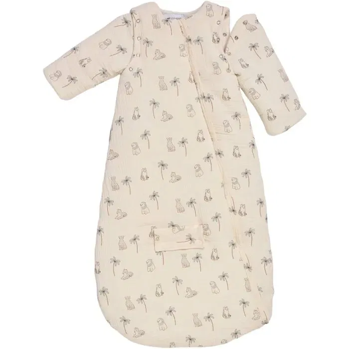Candide Douillette Nomade avec Manches Amovibles pour Bébé 9-24 Mois, Taille 90 cm, Imprimé Tigre Blanc