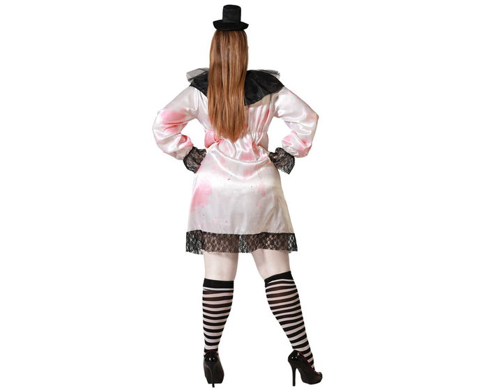Atosa Déguisement de clown sanglant avec robe blanche pour femme