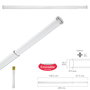 MAURER Barre pour voilage extensible 148,5/240 cm avec ressort de pression ajustable
