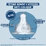 Dodie Biberon anti-colique, 270 ml, tétine ronde 3 vitesses débit 2 pour 0-6 mois, vert
