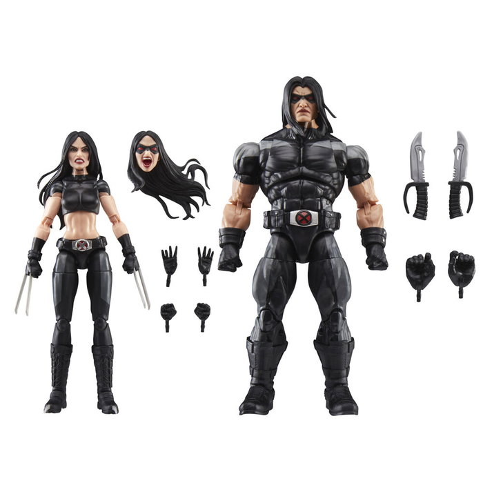 HASBRO - Figurines articulées Marvel Legends X-Force 15 cm - 2 personnages X-23 & Warpath - 9 accessoires inclus (boîte blister)