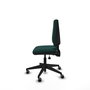 Chaise Elche Asynchrone Cuir écologique Vert foncé Base pyramidale noire Sans accoudoirs Sans appui-tête Roulettes 65mm pour moquette
